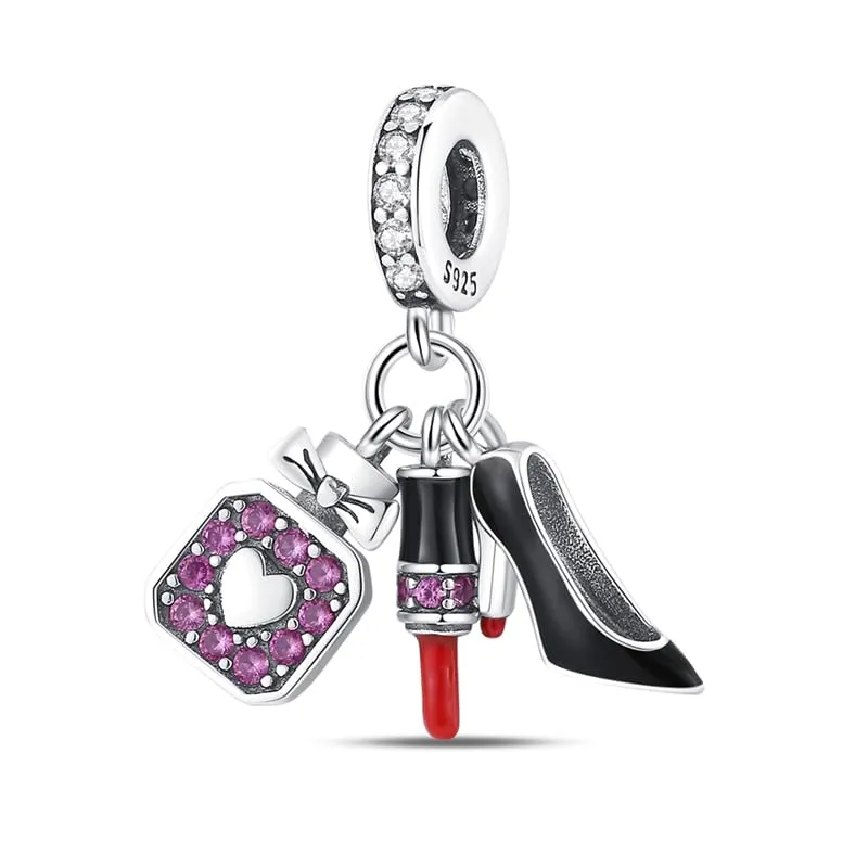 KUNSIR Bead Charm in Argento Sterling 925 con Cubic Zirconia per Braccialetti e Collane Europei - immagine 1