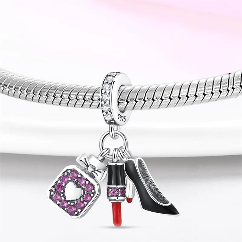 KUNSIR Bead Charm in Argento Sterling 925 con Cubic Zirconia per Braccialetti e Collane Europei - immagine 2