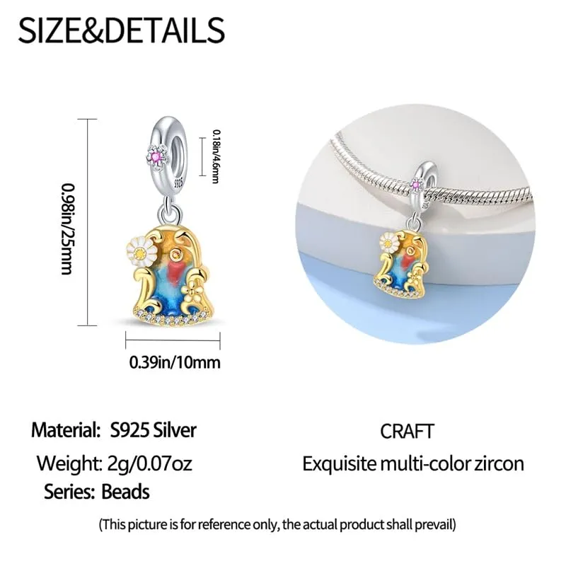 KUNSIR Bead Charm in Argento Sterling 925 con Cubic Zirconia per Braccialetti e Collane Europei - immagine 5