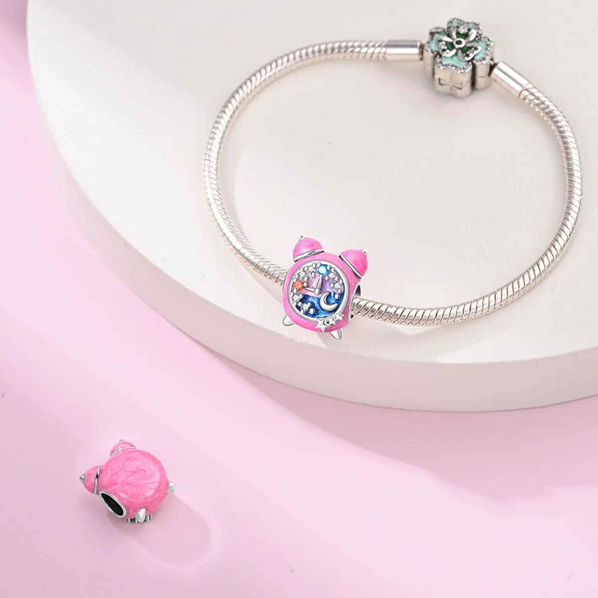KUNSIR Ciondolo in Argento Sterling 925 con Cubic Zirconia per Braccialetti e Collane Europei - immagine 3