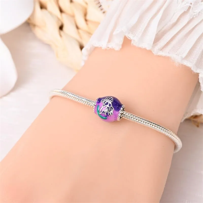 KUNSIR Bead Charm Ciondolo Argento Sterling 925 con Cubic Zirconia per Braccialetti e Collane Europei - immagine 4