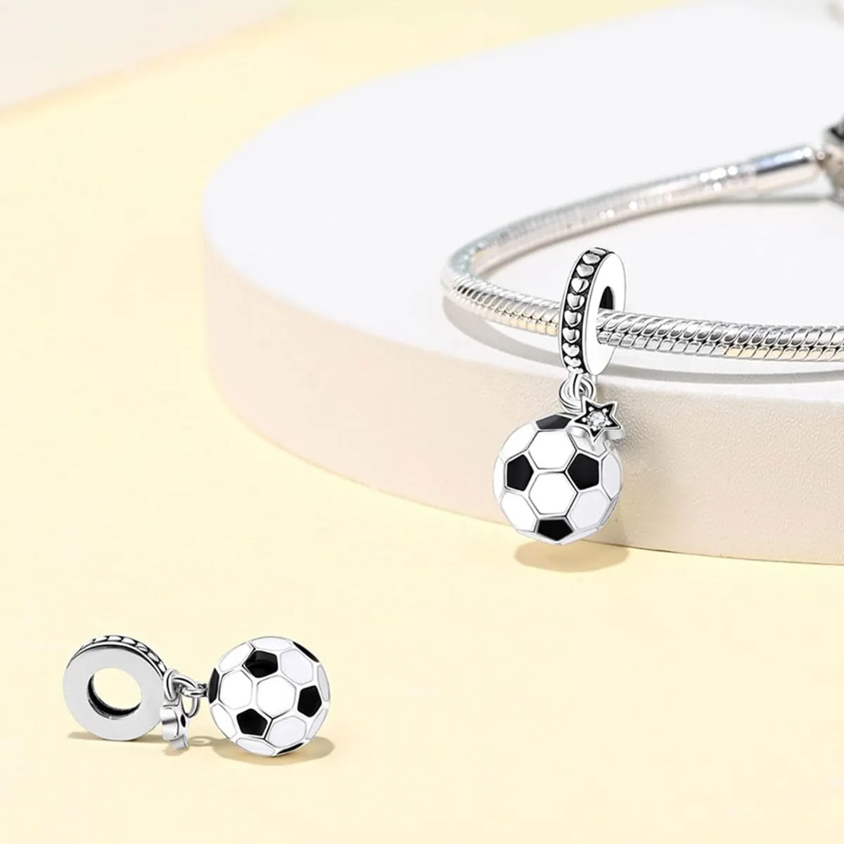 KUNSIR Ciondolo in Argento Sterling 925 con Cubic Zirconia per Braccialetti e Collane Europei - immagine 2