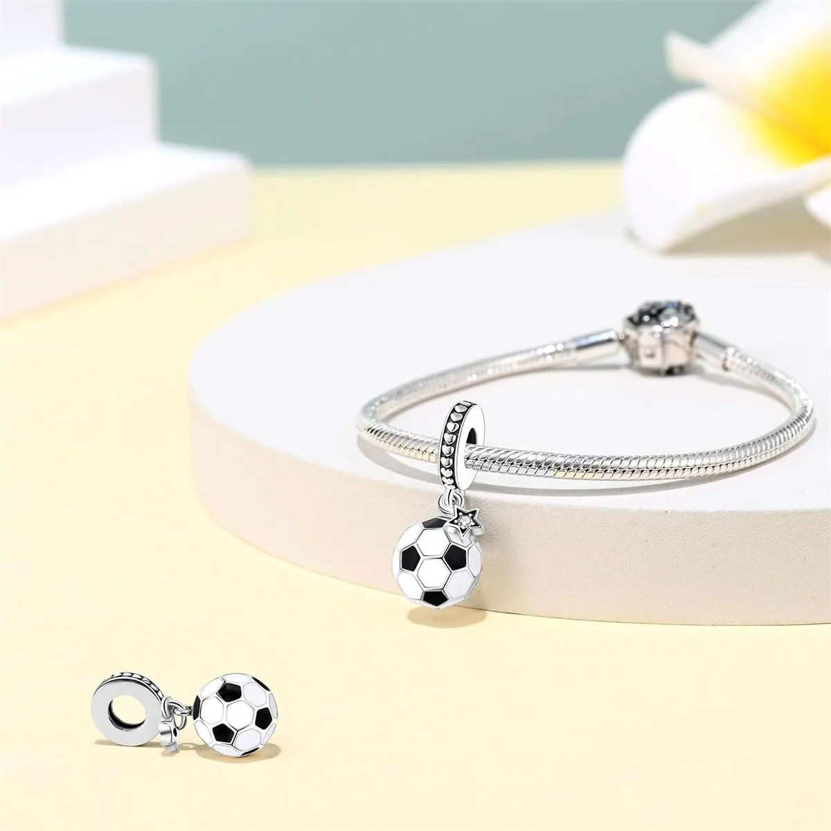 KUNSIR Ciondolo in Argento Sterling 925 con Cubic Zirconia per Braccialetti e Collane Europei - immagine 3
