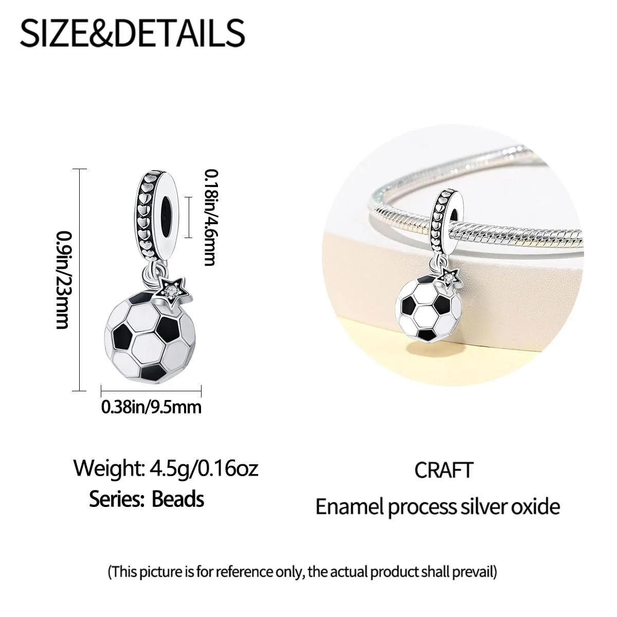 KUNSIR Ciondolo in Argento Sterling 925 con Cubic Zirconia per Braccialetti e Collane Europei - immagine 5