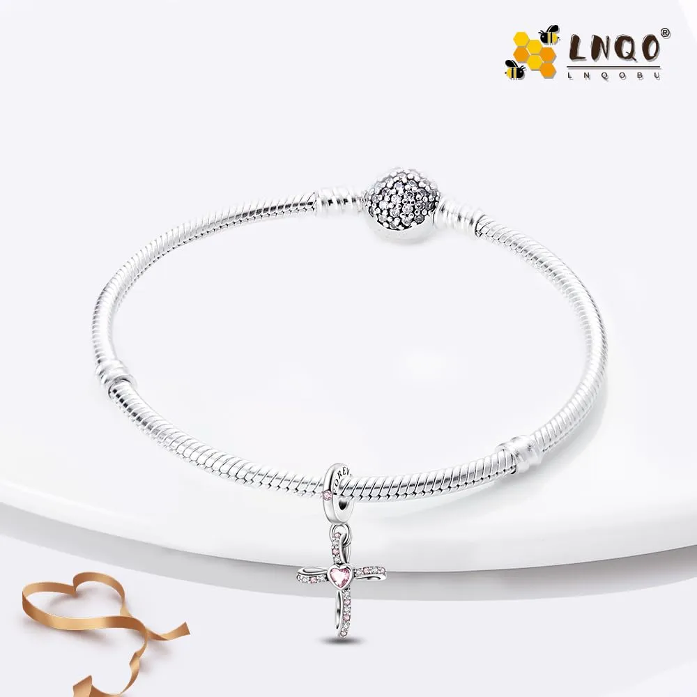 LNQOBU Ciondolo in Argento Sterling 925 con Zircone 5A per Bracciali e Collane Europei da Donna - immagine 2
