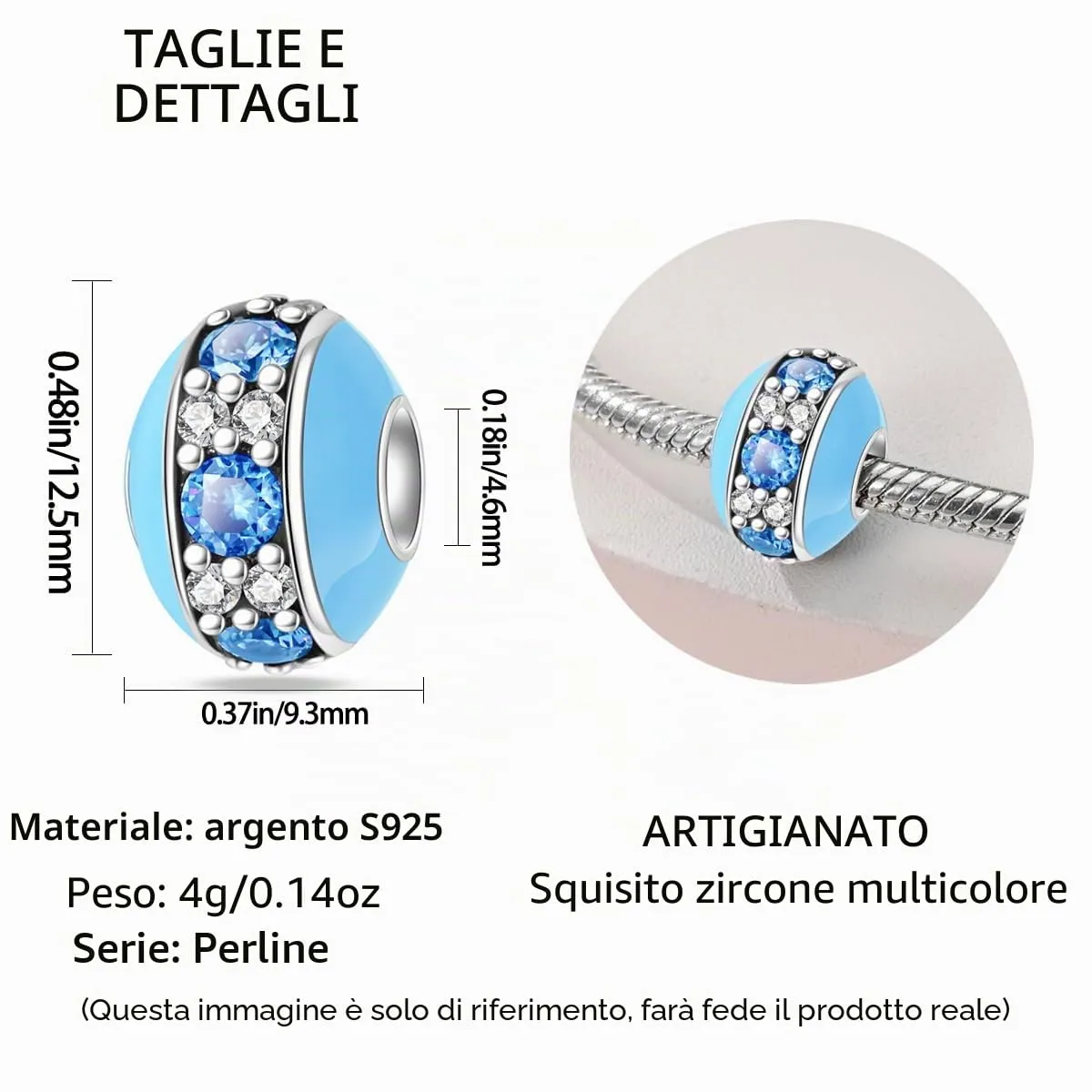 LNQOBU Charm Bead Ciondolo Donna Argento Sterling 925 per Bracciali e Collane - immagine 4