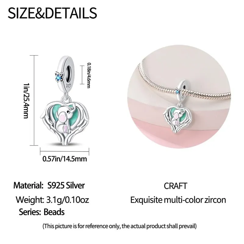 KUNSIR Ciondolo in Argento Sterling 925 con Cubic Zirconia per Braccialetti e Collane Europei - immagine 6