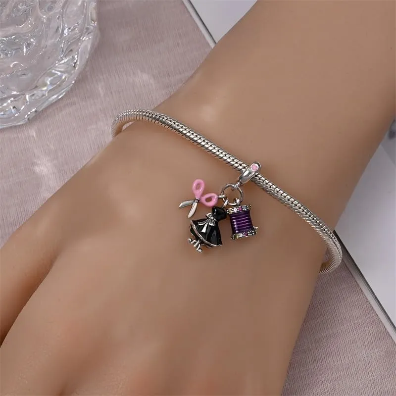 KUNSIR Bead Charm Ciondolo Argento Sterling 925 con Cubic Zirconia per Braccialetti e Collane Europei - immagine 4