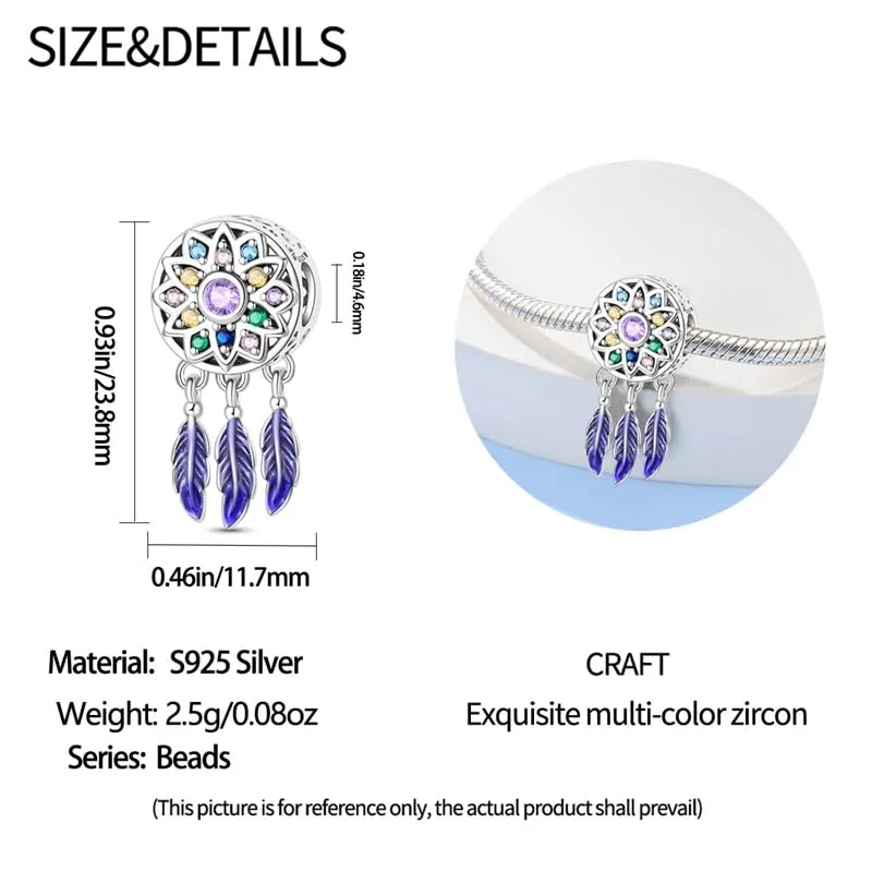 KUNSIR Bead Charm in Argento Sterling 925 con Cubic Zirconia per Braccialetti e Collane Europei - immagine 5