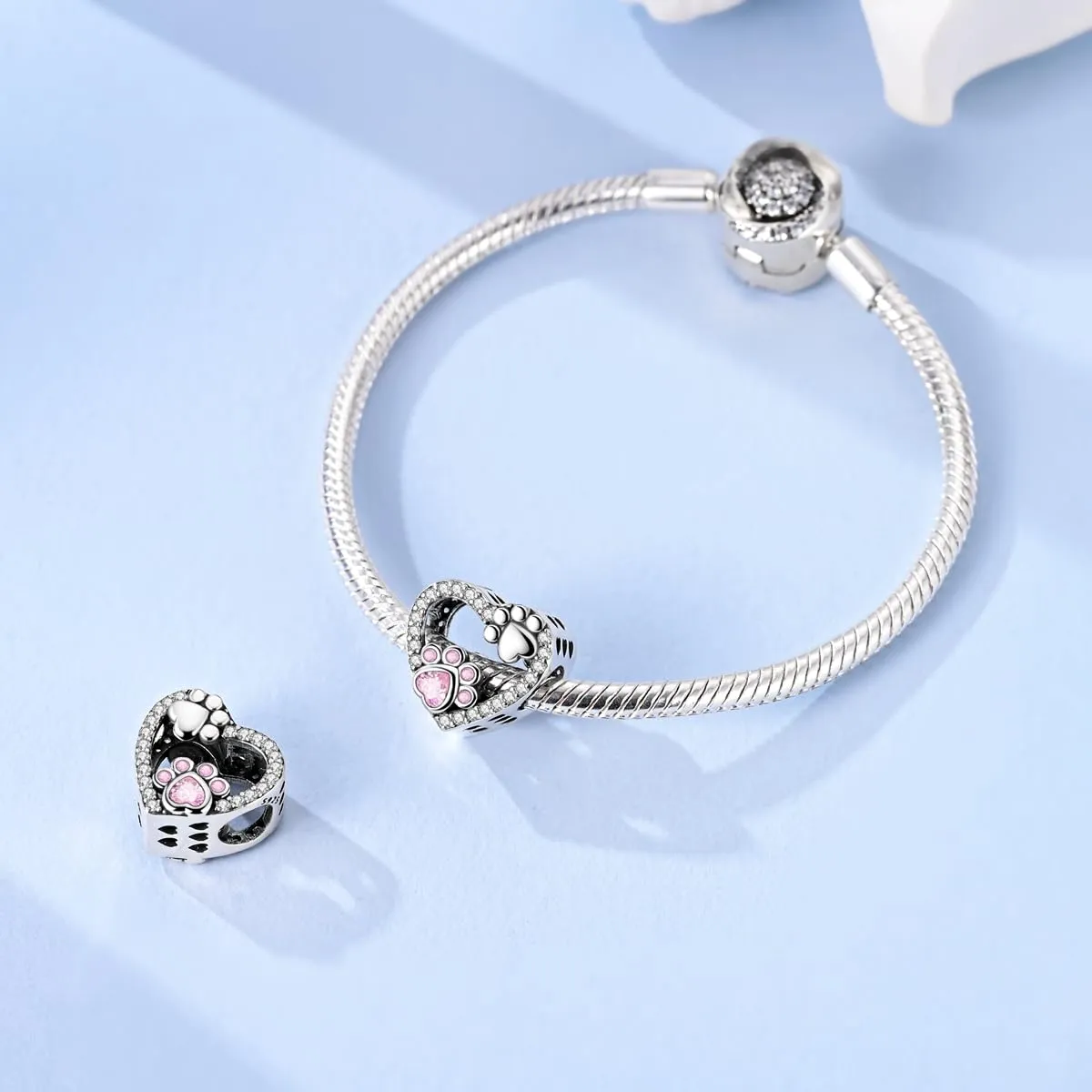 LNQOBU Charm Madre e Figlia Mum Sister in Argento 925 e Zirconi 5A per Braccialetti Pandora - immagine 2