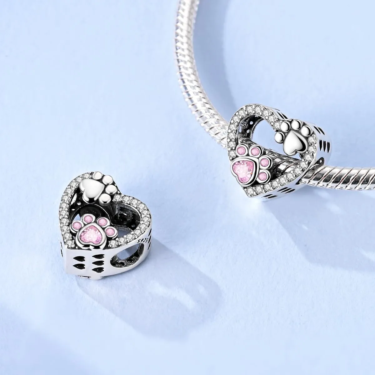 LNQOBU Charm Madre e Figlia Mum Sister in Argento 925 e Zirconi 5A per Braccialetti Pandora - immagine 3