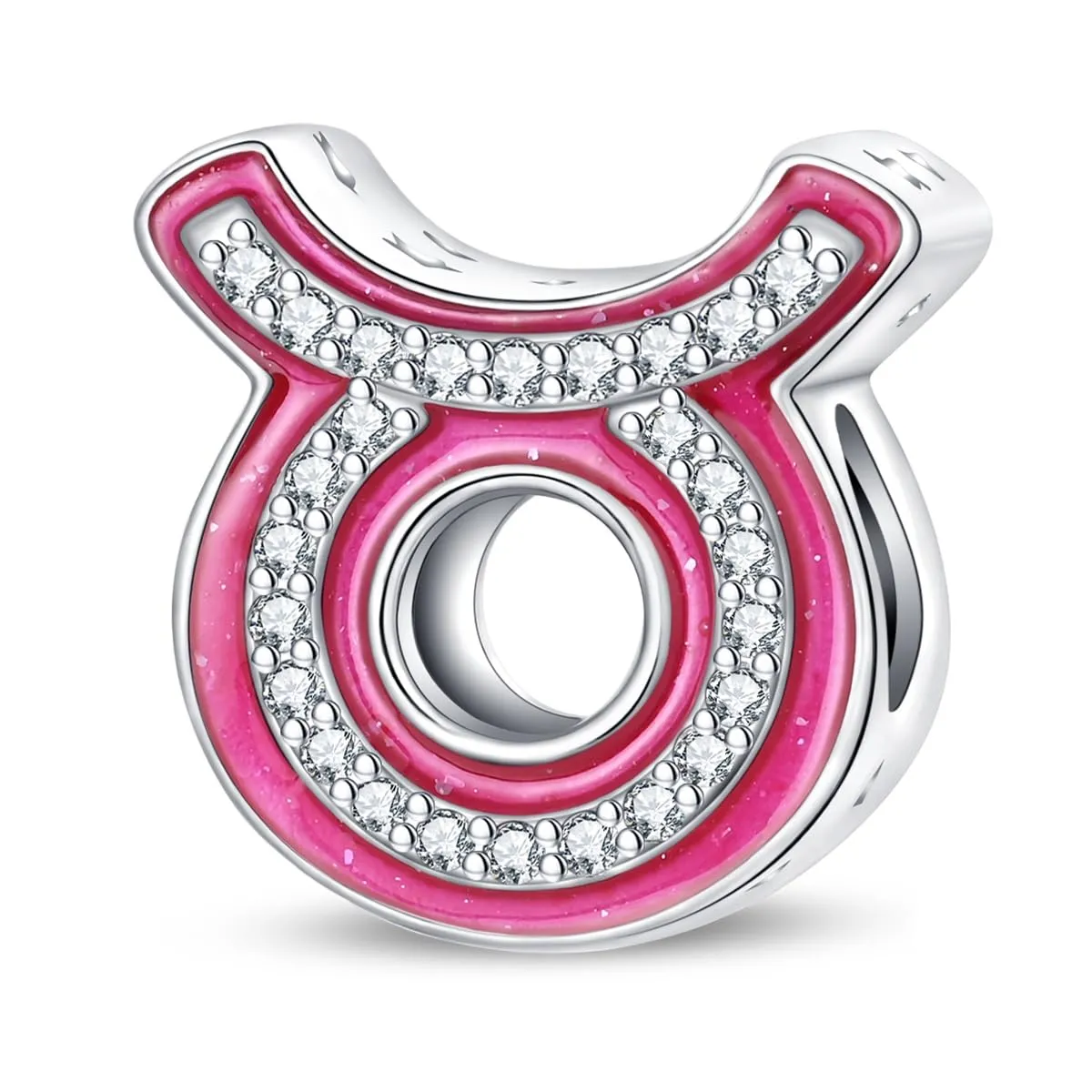 KUNSIR 925 Sterling Silver Bead Charm with Cubic Zirconia for Pandora Compatible Bracelets and Necklaces - immagine 1