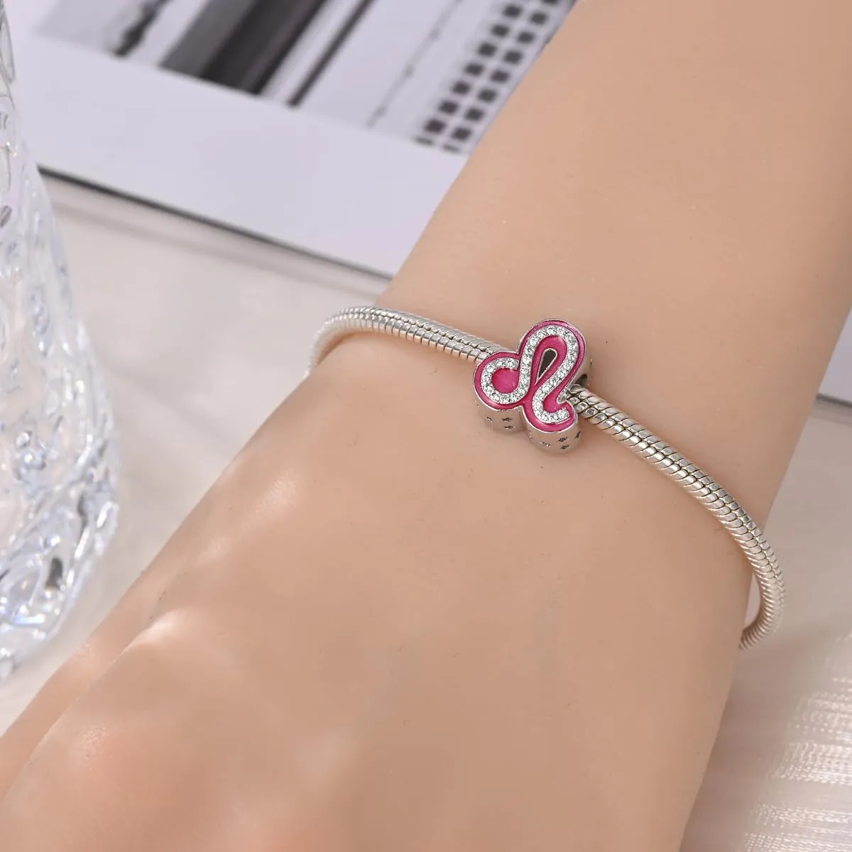 KUNSIR Ciondolo in Argento Sterling 925 con Cubic Zirconia per Braccialetti e Collane Europei - immagine 4