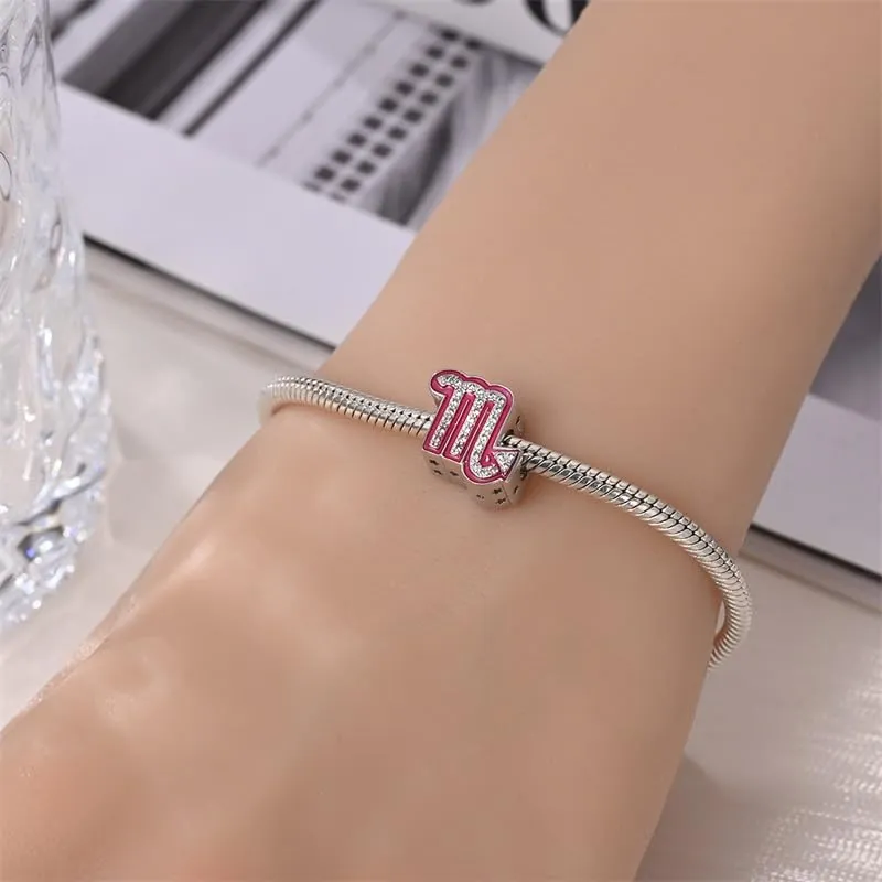 KUNSIR Bead Charm in Argento Sterling 925 con Cubic Zirconia per Braccialetti e Collane Europei - immagine 4