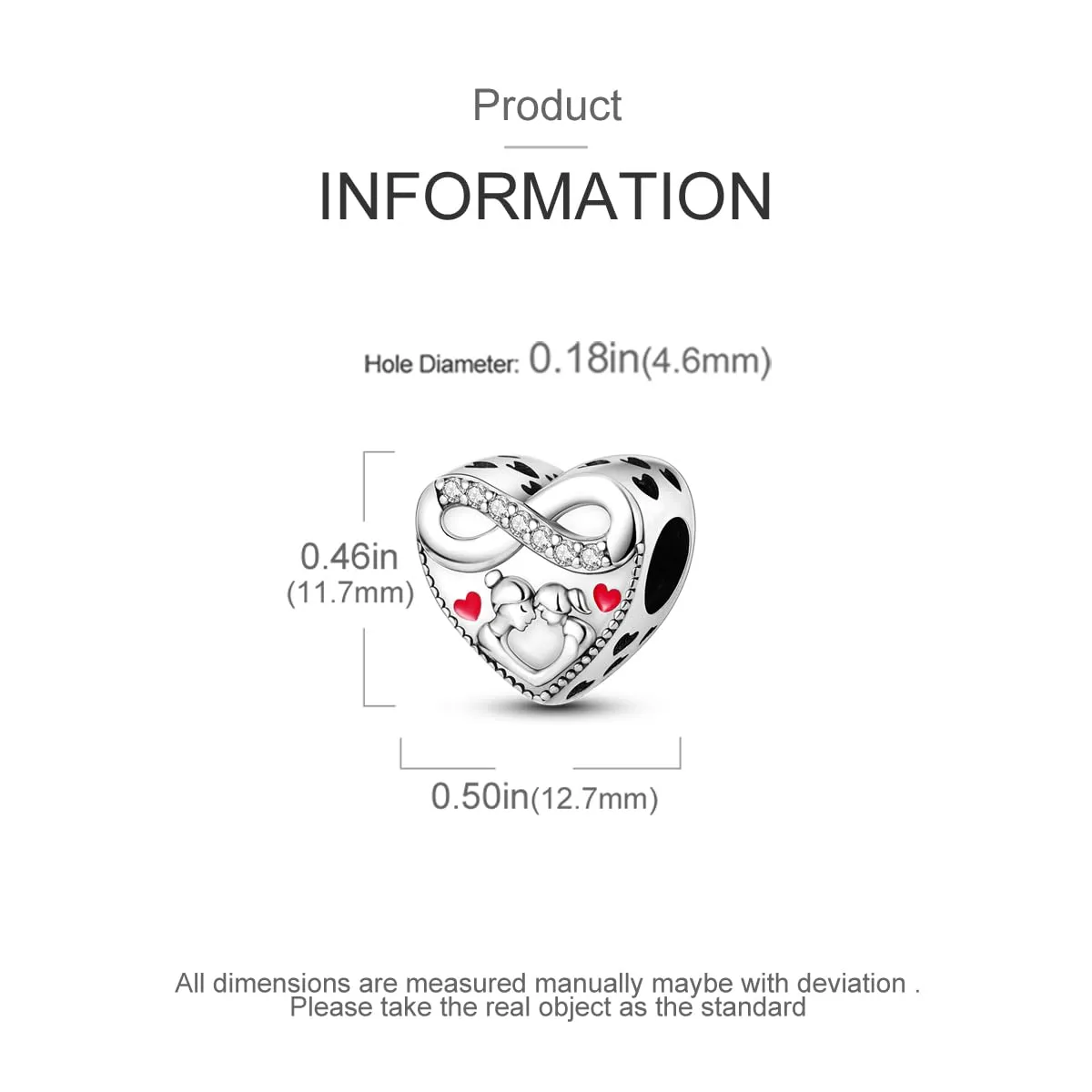 CYCUFF Sterling Silver 925 Charms for European Bracelets and Necklaces, Mother and Daughter Pearls - immagine 4