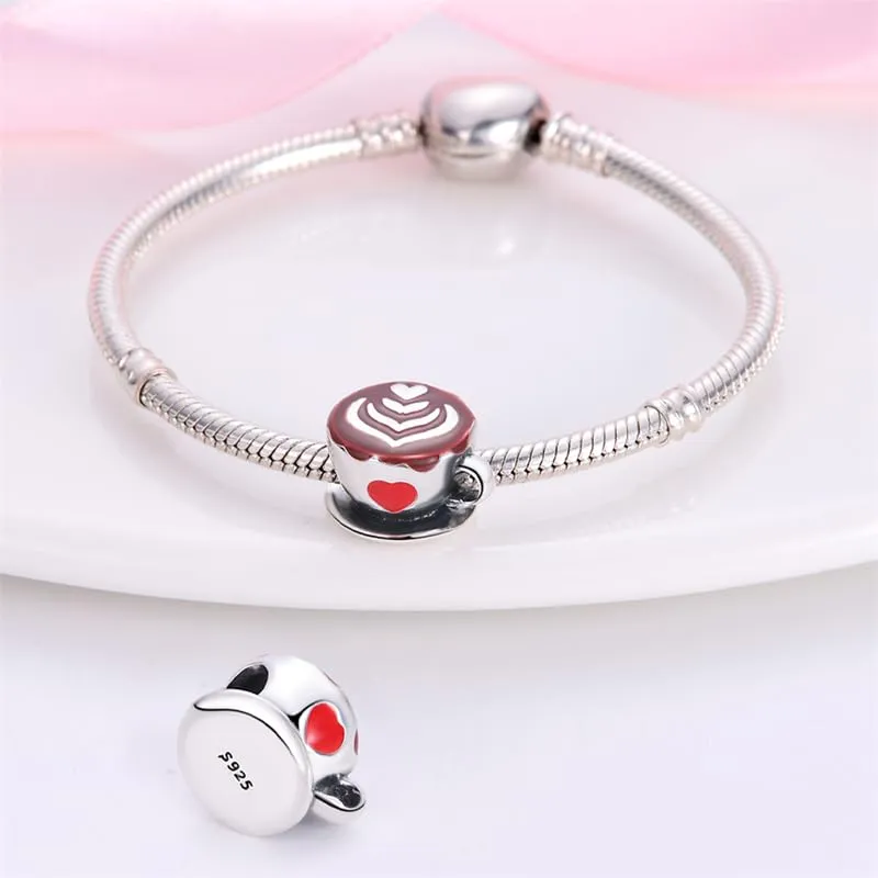 KUNSIR Bead Charm in Argento Sterling 925 con Cubic Zirconia per Braccialetti e Collane Europei - immagine 3