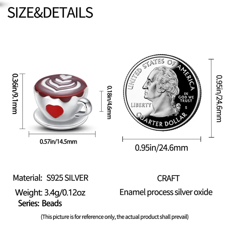 KUNSIR Bead Charm in Argento Sterling 925 con Cubic Zirconia per Braccialetti e Collane Europei - immagine 5