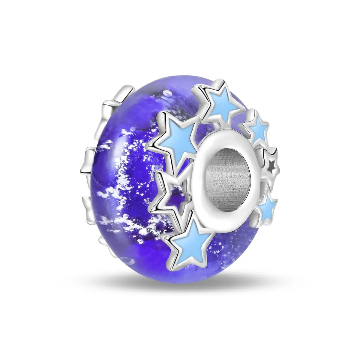 KUNSIR Bead Charm in Argento Sterling 925 con Cubic Zirconia per Braccialetti e Collane Europei - immagine 1
