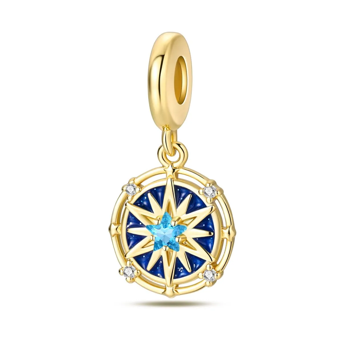 KUNSIR Bead Charm in Argento Sterling 925 con Cubic Zirconia per Braccialetti e Collane Europei - immagine 1