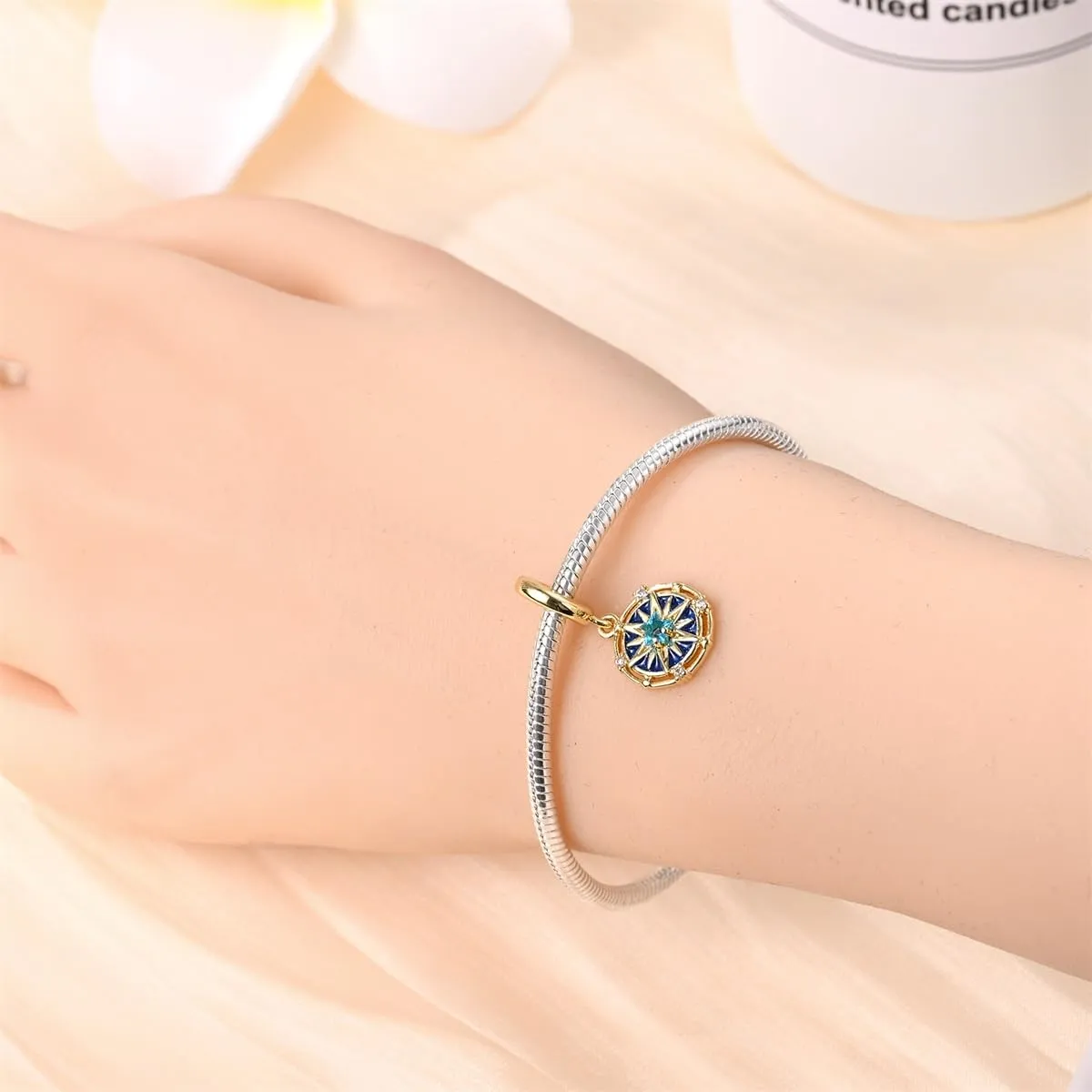KUNSIR Bead Charm in Argento Sterling 925 con Cubic Zirconia per Braccialetti e Collane Europei - immagine 4