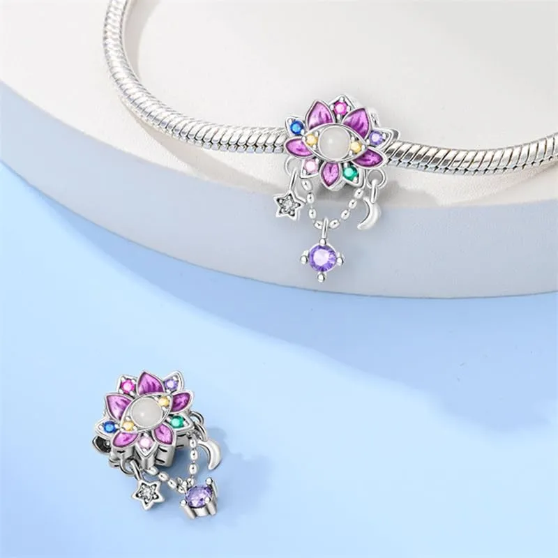 KUNSIR Bead Charm in Argento Sterling 925 con Cubic Zirconia per Braccialetti e Collane Europei - immagine 2