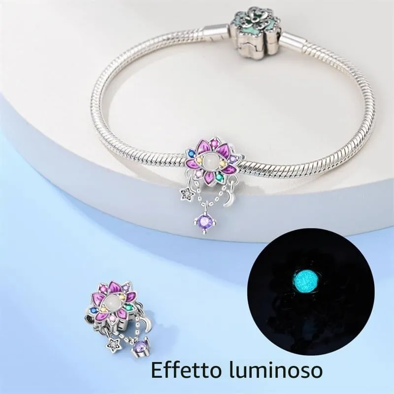 KUNSIR Bead Charm in Argento Sterling 925 con Cubic Zirconia per Braccialetti e Collane Europei - immagine 3