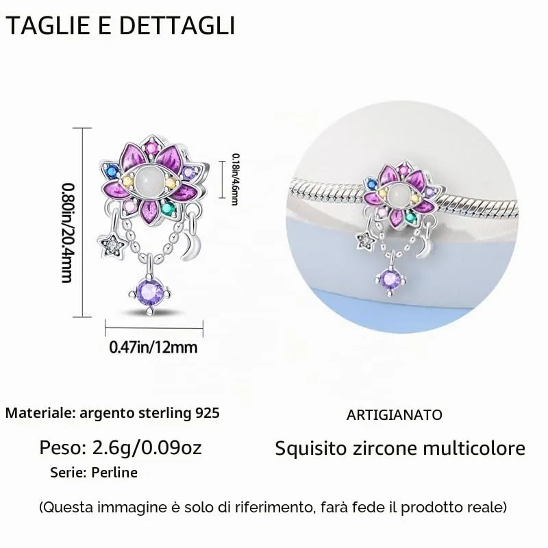 KUNSIR Bead Charm in Argento Sterling 925 con Cubic Zirconia per Braccialetti e Collane Europei - immagine 6