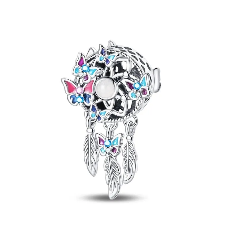 KUNSIR Bead Charm in Argento Sterling 925 con Cubic Zirconia, Compatibile con Braccialetti e Collane Europei - immagine 1
