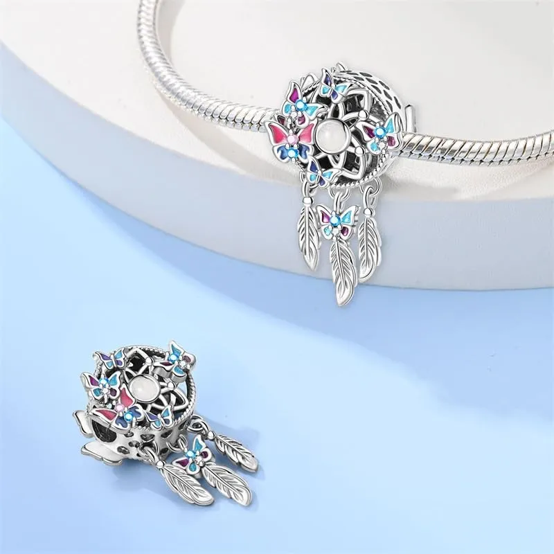 KUNSIR Bead Charm in Argento Sterling 925 con Cubic Zirconia, Compatibile con Braccialetti e Collane Europei - immagine 2
