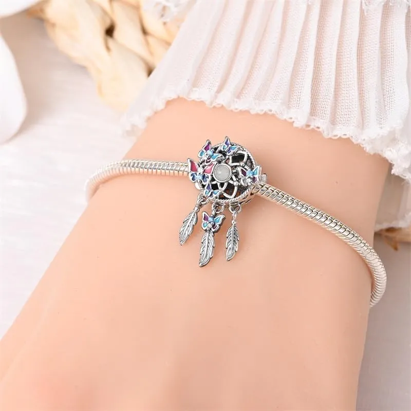 KUNSIR Bead Charm in Argento Sterling 925 con Cubic Zirconia, Compatibile con Braccialetti e Collane Europei - immagine 5