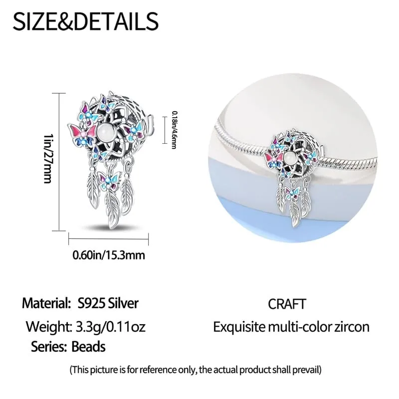 KUNSIR Bead Charm in Argento Sterling 925 con Cubic Zirconia, Compatibile con Braccialetti e Collane Europei - immagine 6