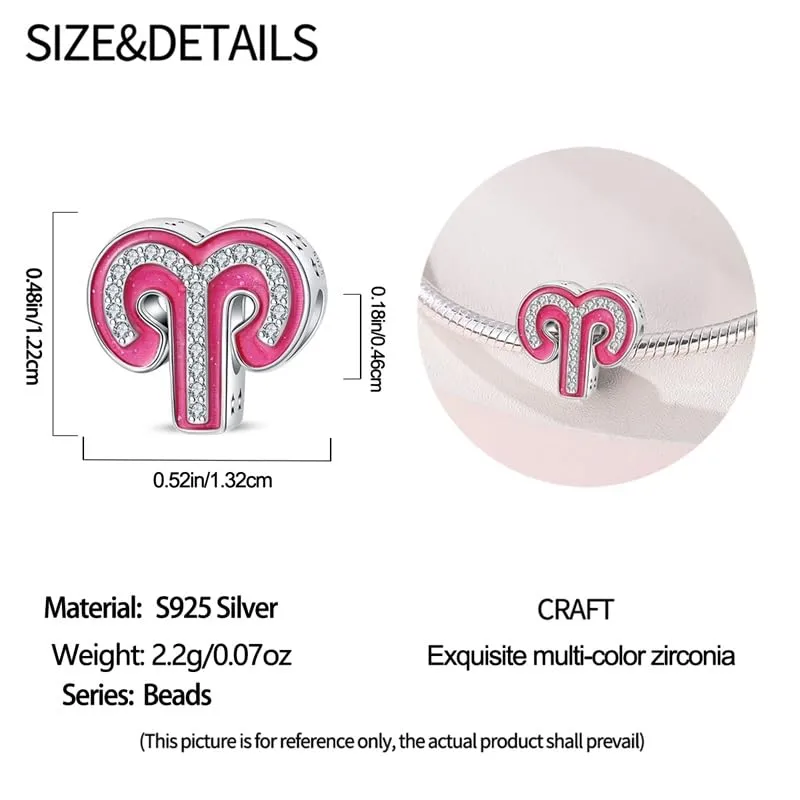 KUNSIR Bead Charm in Argento Sterling 925 con Cubic Zirconia per Braccialetti e Collane Europei - immagine 5