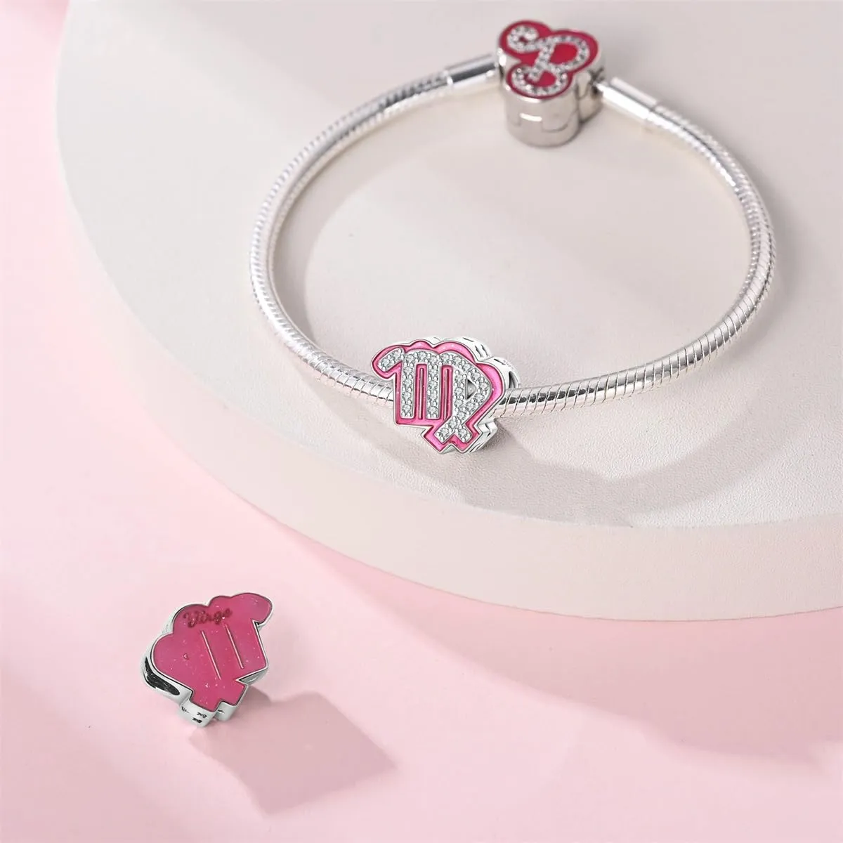 KUNSIR Ciondolo in Argento Sterling 925 con Cubic Zirconia per Braccialetti e Collane Europei - immagine 3