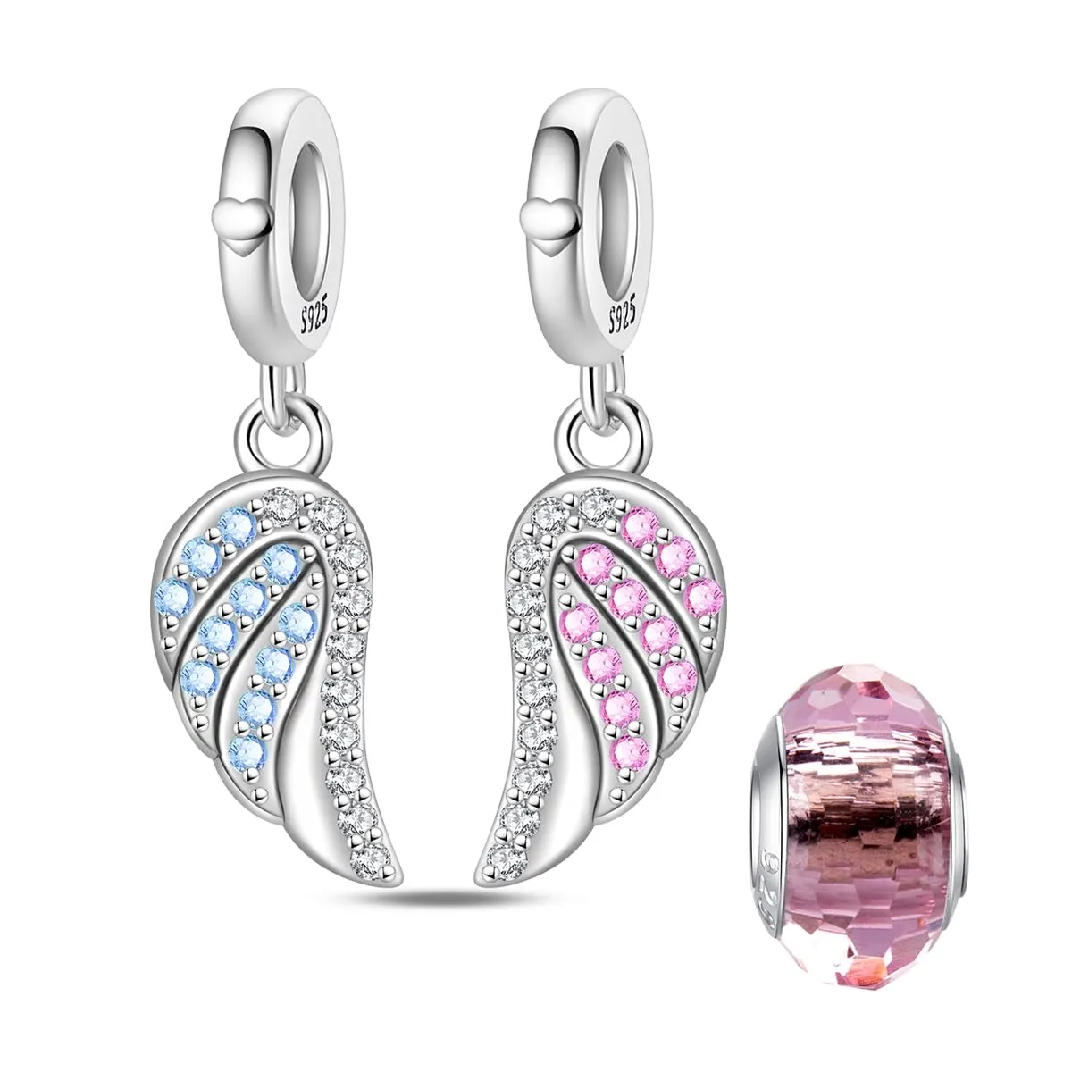 LNQOBU Charm Madre e Figlia Mum Sister in Argento 925 con Zirconi 5A per Braccialetti Pandora - immagine 1