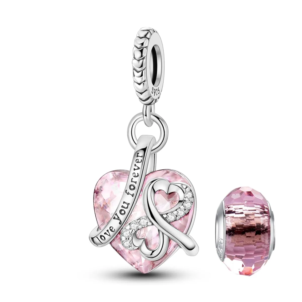 LNQOBU Charm Madre e Figlia Mum Sister in Argento 925 e Zirconi 5A per Braccialetti Pandora - immagine 1
