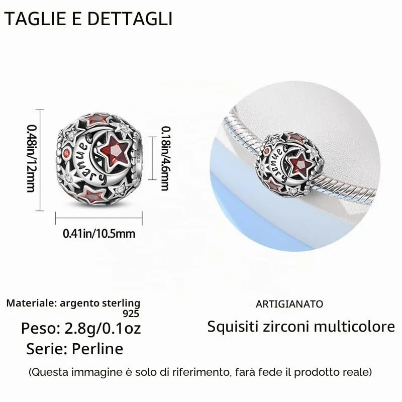 KUNSIR Ciondolo in Argento Sterling 925 con Cubic Zirconia, Compatibile con Braccialetti e Collane Pandora e Europei - immagine 5
