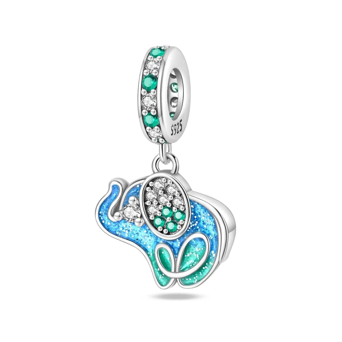 KUNSIR Bead Charm in Argento Sterling 925 con Cubic Zirconia per Braccialetti e Collane Europei - immagine 1