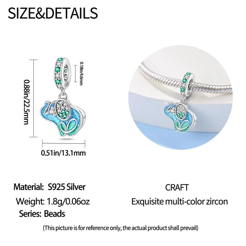 KUNSIR Bead Charm in Argento Sterling 925 con Cubic Zirconia per Braccialetti e Collane Europei - immagine 5
