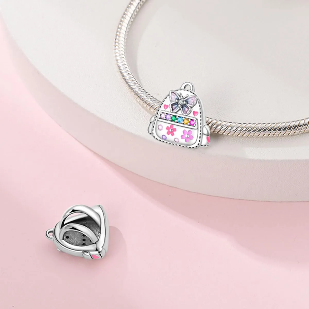 KUNSIR Ciondolo in Argento Sterling 925 con Cubic Zirconia per Braccialetti e Collane Europei - immagine 2