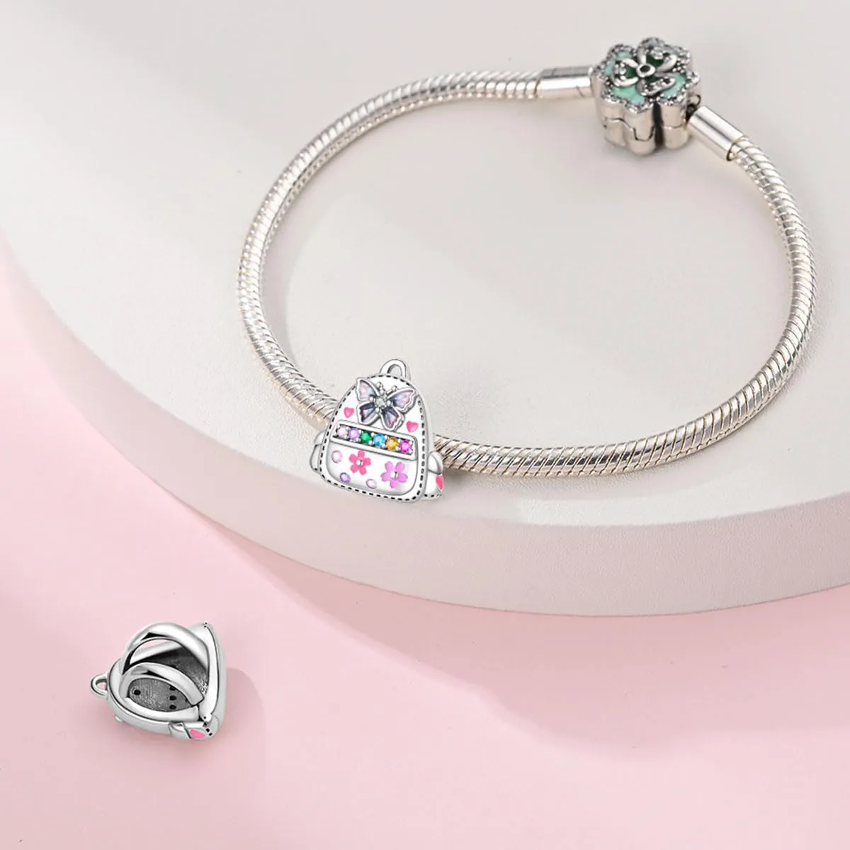 KUNSIR Ciondolo in Argento Sterling 925 con Cubic Zirconia per Braccialetti e Collane Europei - immagine 3
