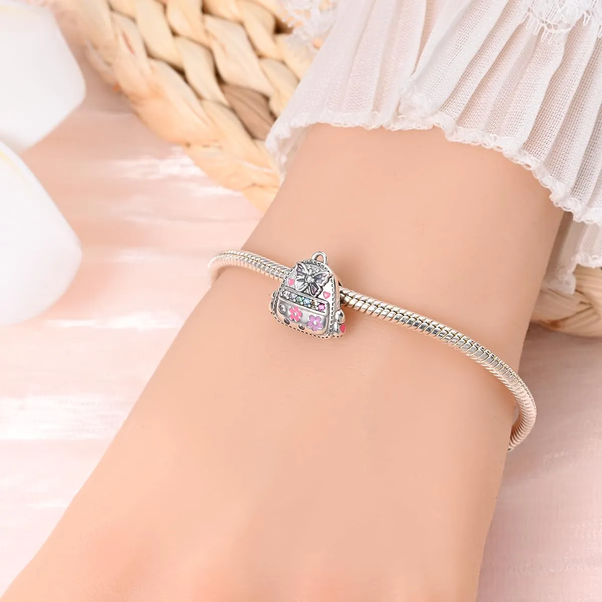 KUNSIR Ciondolo in Argento Sterling 925 con Cubic Zirconia per Braccialetti e Collane Europei - immagine 4