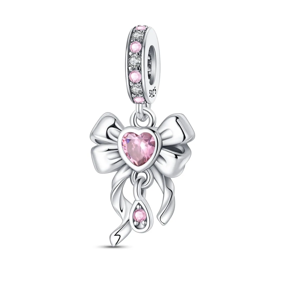 KUNSIR Bead Charm in Argento Sterling 925 con Cubic Zirconia per Braccialetti e Collane Europei - immagine 1