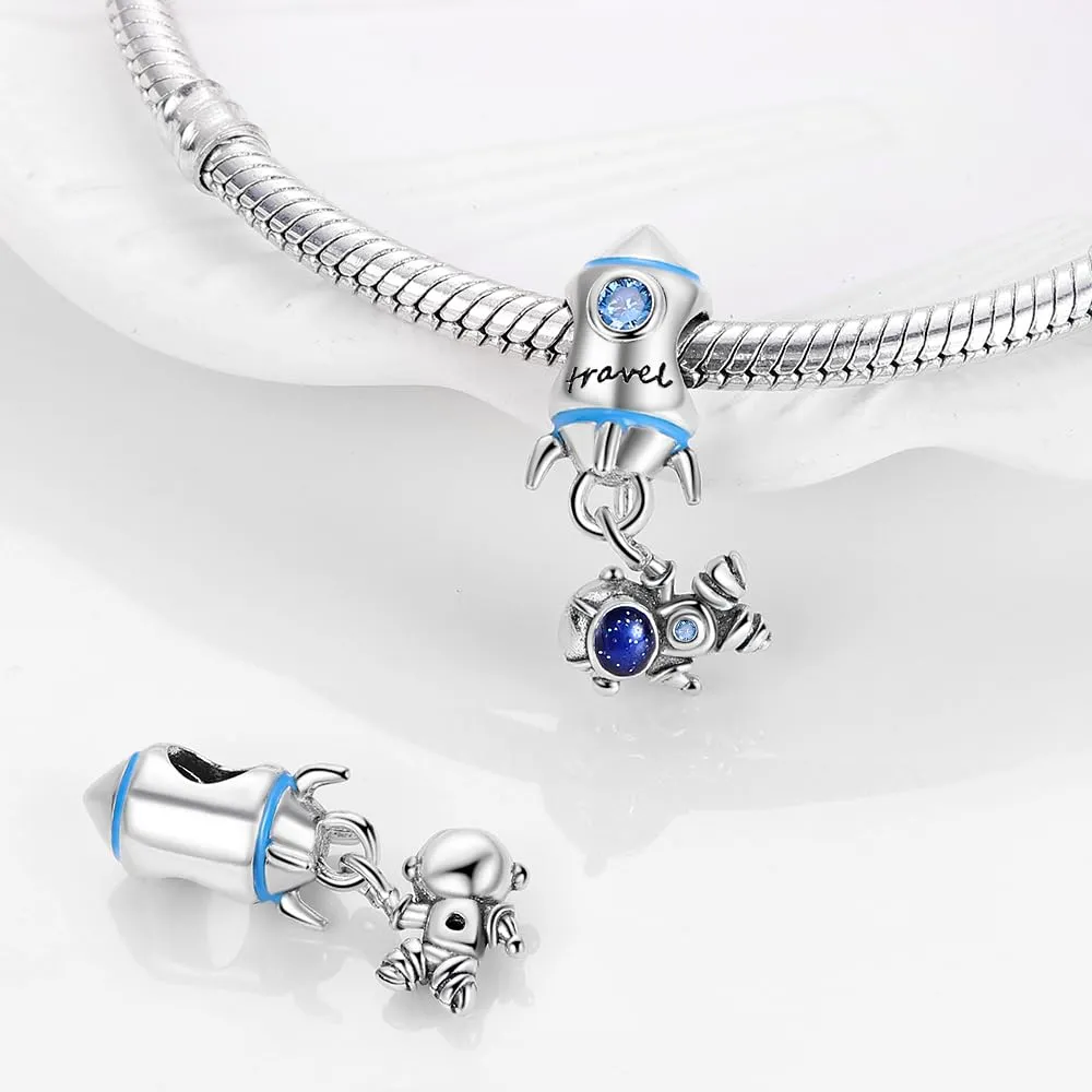 KUNSIR Bead Charm in Argento Sterling 925 con Cubic Zirconia, Compatibile con Braccialetti e Collane Europei - immagine 2