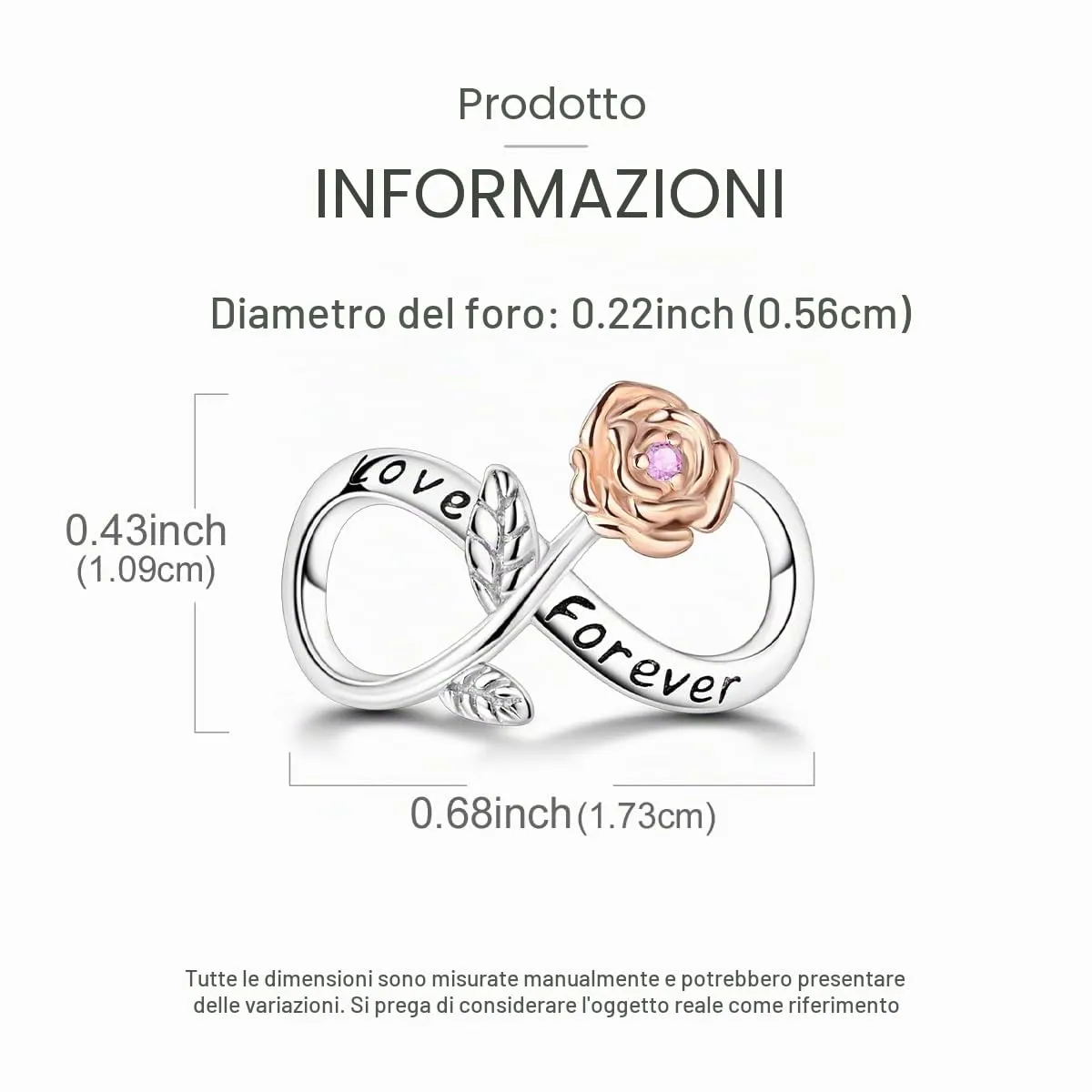 LNQOBU Charm Madre e Figlia Mum Sister in Argento 925 con Zirconi 5A per Braccialetti Pandora - immagine 5
