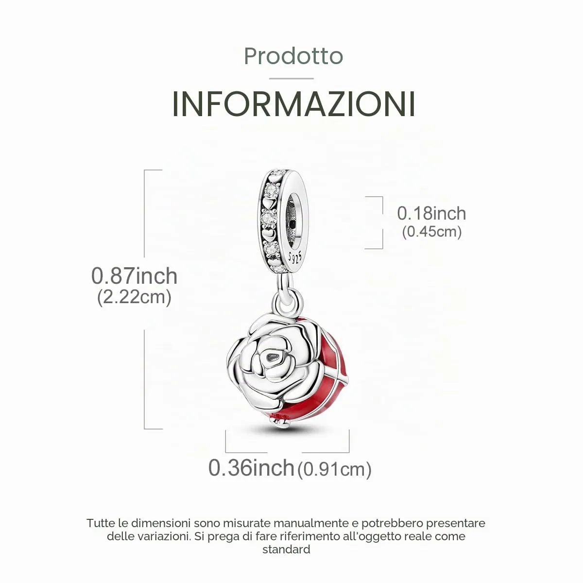 LNQOBU Charm Madre e Figlia Mum Sister in Argento 925 con Zirconi 5A per Braccialetti Pandora - immagine 5