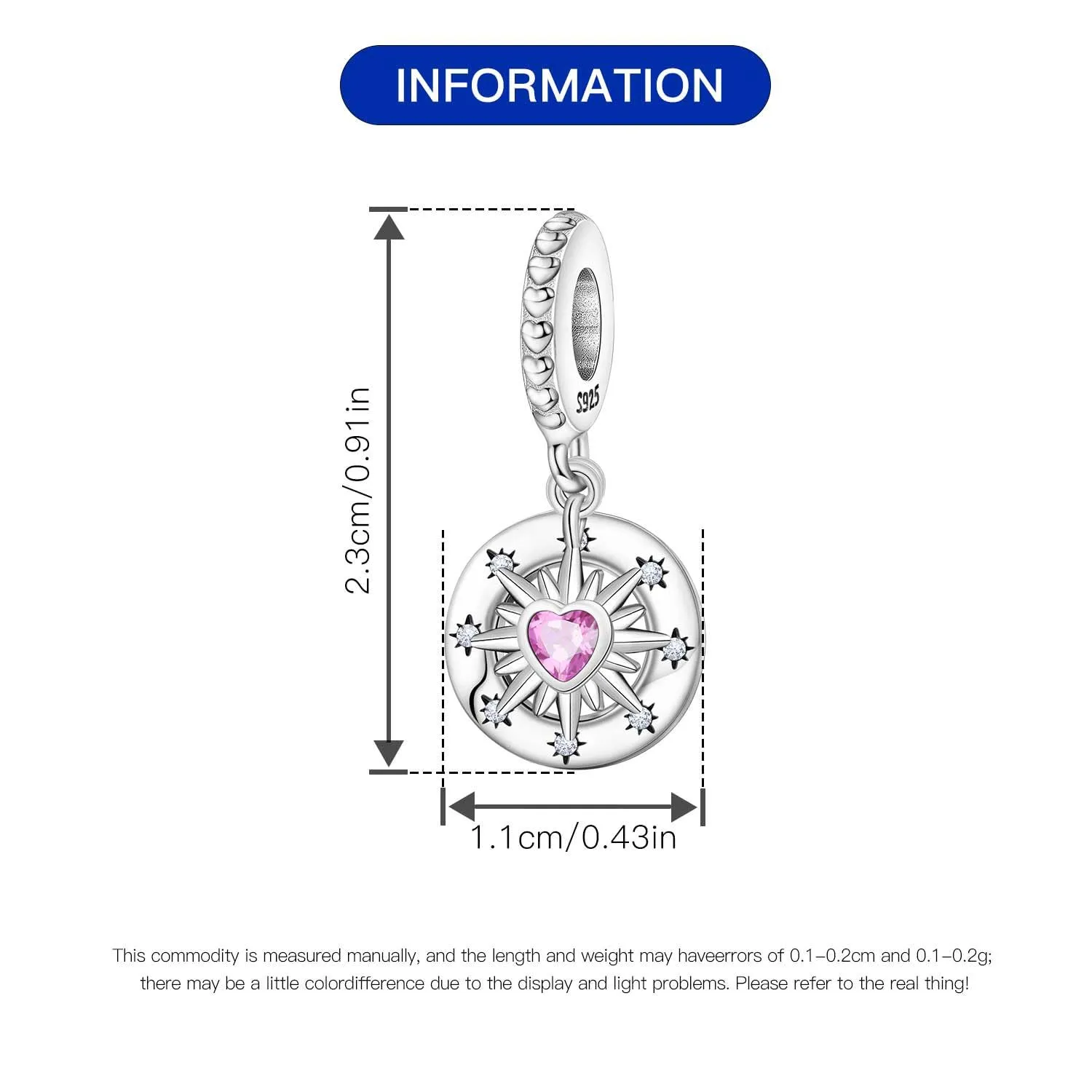 CYCUFF Ciondoli in argento sterling 925 con zirconi sintetici - immagine 4
