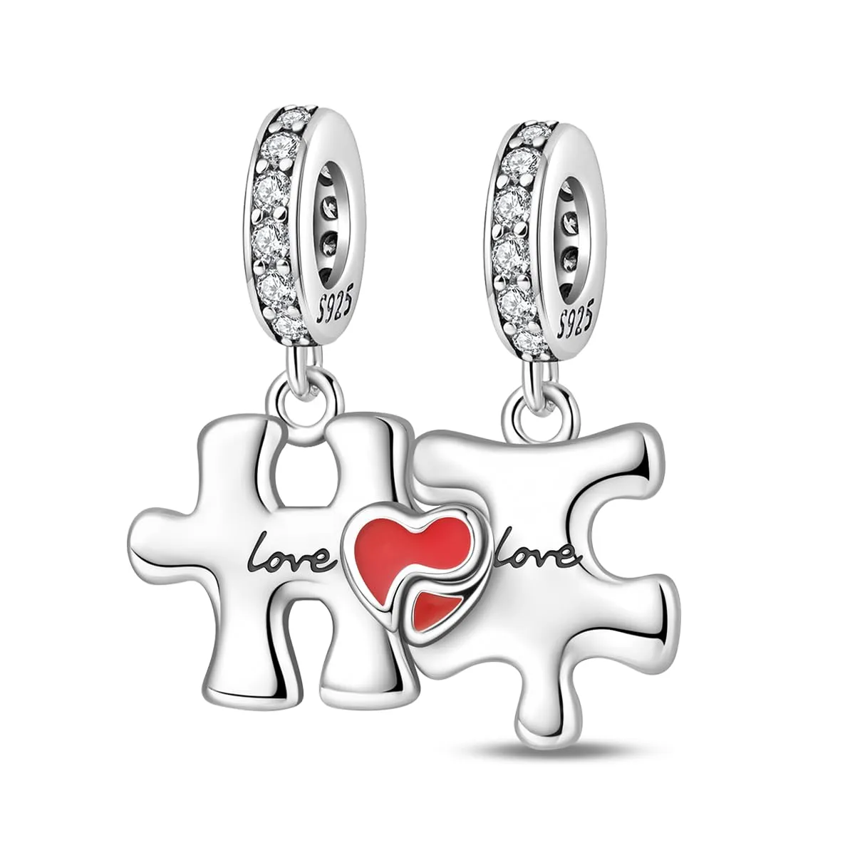 LNQOBU Charm Madre e Figlia Mum Sister in Argento 925 con Zirconi 5A per Braccialetti Pandora - immagine 3