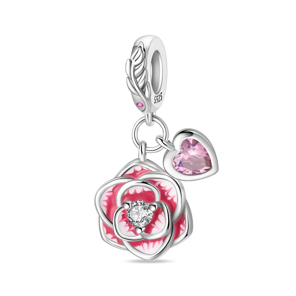 LNQOBU Charm Madre e Figlia Mum Sister in Argento 925 con Zirconi 5A per Braccialetti Pandora - immagine 2