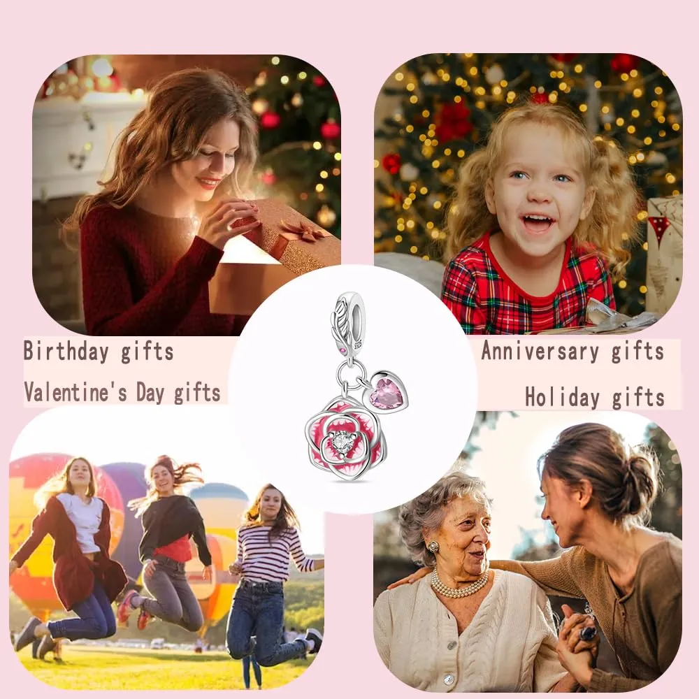 LNQOBU Charm Madre e Figlia Mum Sister in Argento 925 con Zirconi 5A per Braccialetti Pandora - immagine 7