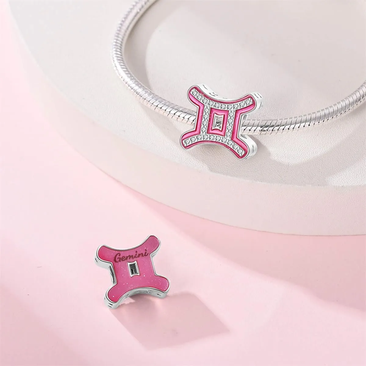 KUNSIR Ciondolo in Argento Sterling 925 con Cubic Zirconia per Braccialetti e Collane Europei - immagine 2